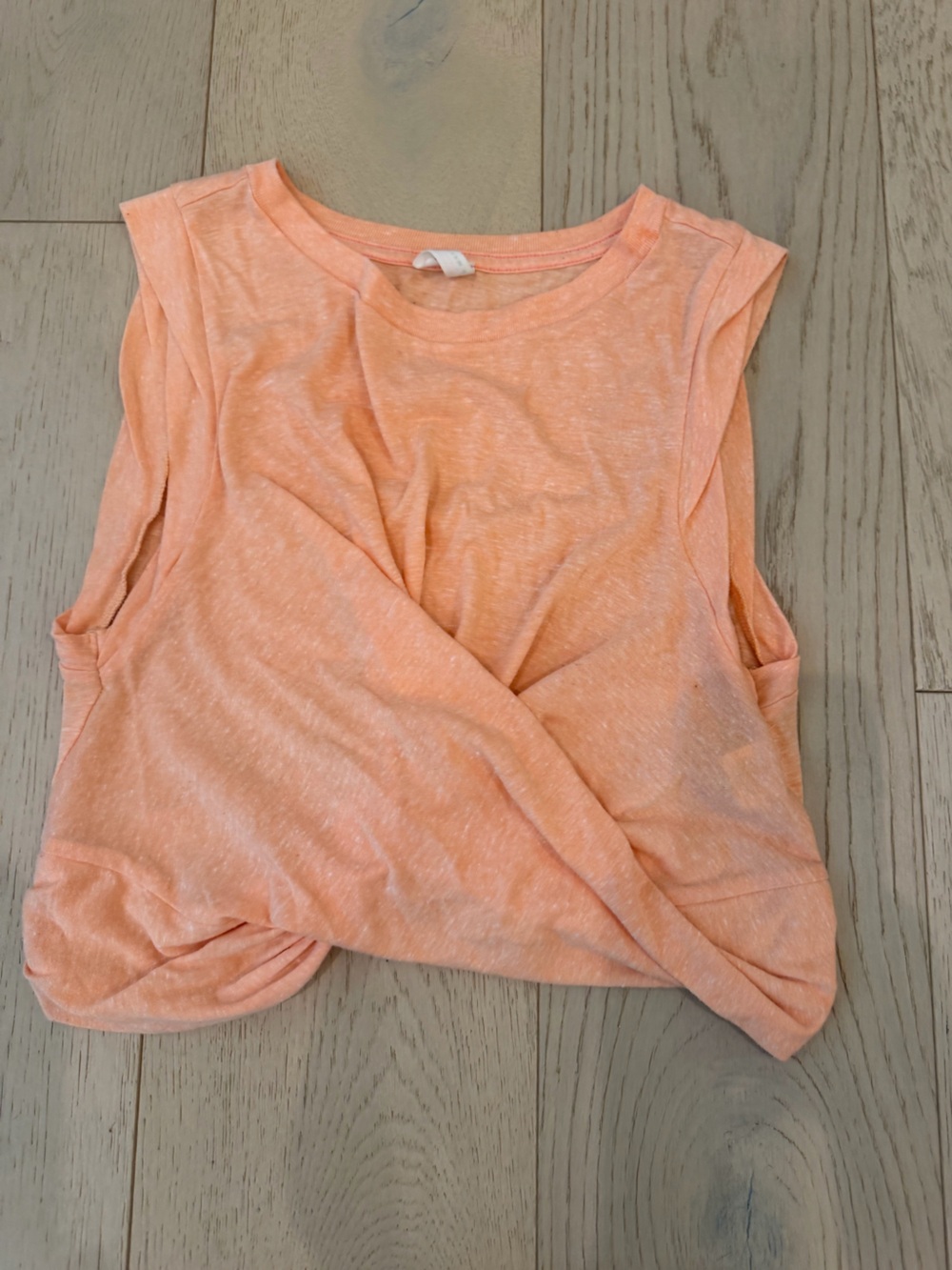FP Movement by Free People Peach Twist-Front Short Sleeve Tee